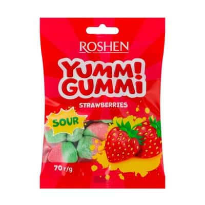 Бонбони жел.yummi gummi кис. ягода 70гр