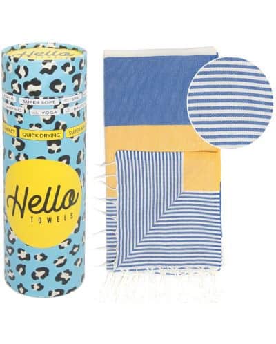 Плажна кърпа Hello towels palermo син/жълт