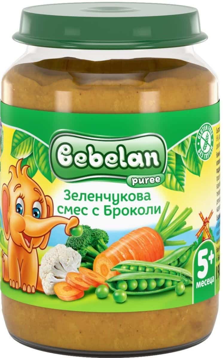 Пюре Bebelan Зел. смес с броколи 5м 190гр