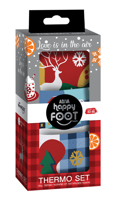 Зимни термо чорапи Happy Foot с памук, 3бр