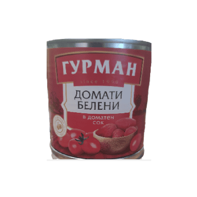 Домати цели белени гурман 430гр