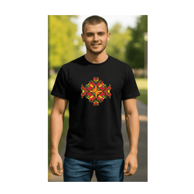 Черна тениска с шевица плодородие 2XL