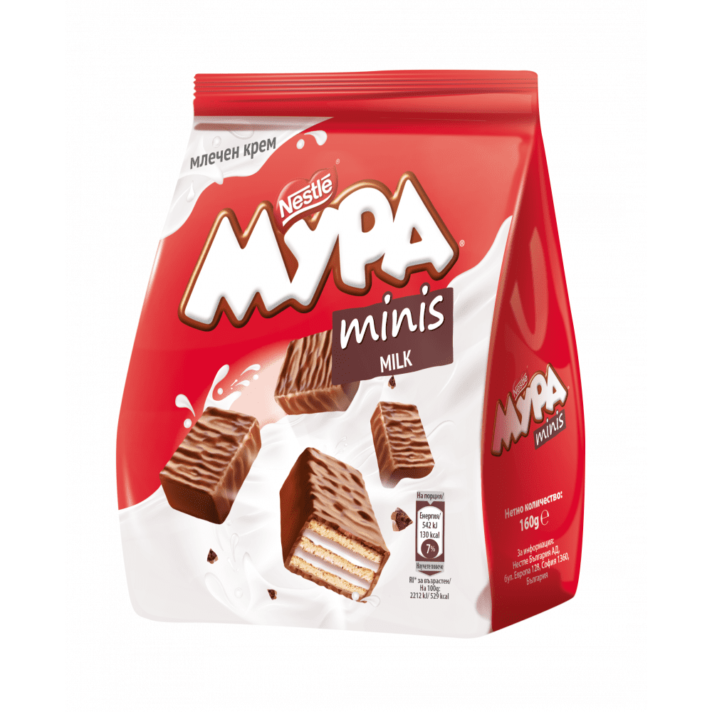 Вафла Мура мини мляко 160гр