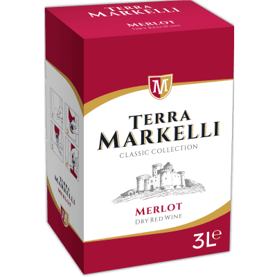 Червено вино мерло Terra Markelli 3 л.