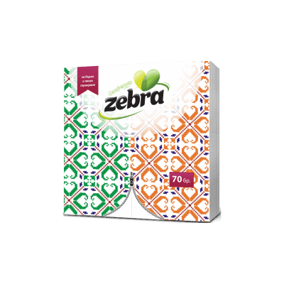 Сгънати салфетки Zebra 33X33 70 бр.