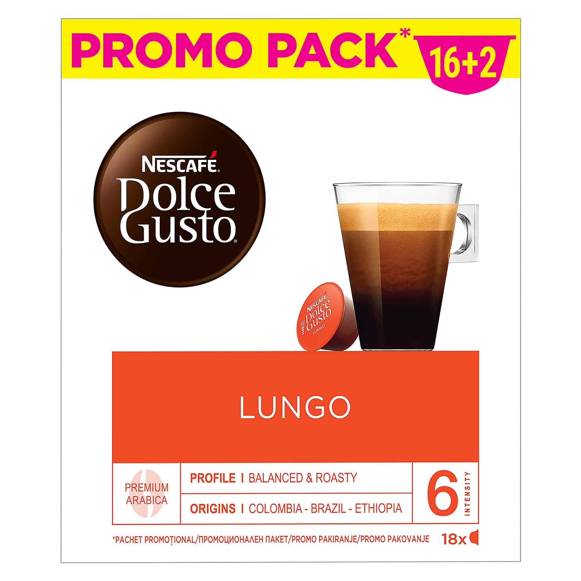 Nescafe DG Lungo капсули 16+2бр