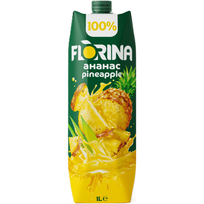 Натурален сок Florina Ананас 100% 1л