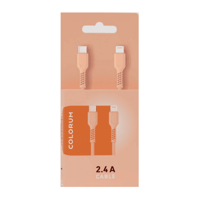 Кабел colorum usb-c 1,8m 2,4a  праскова