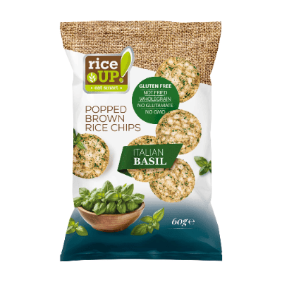 Оризов чипс Rice Up! с итал.босилек 60гр