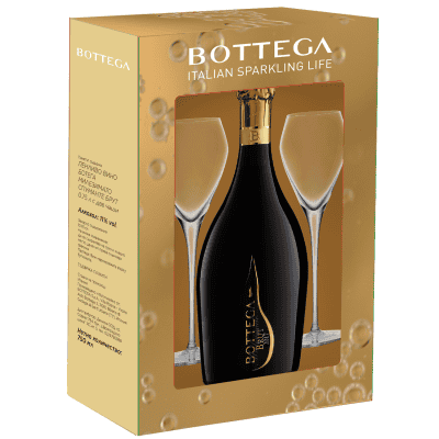 Вино Ботега милезимато брут 0.75л + 2 чаши