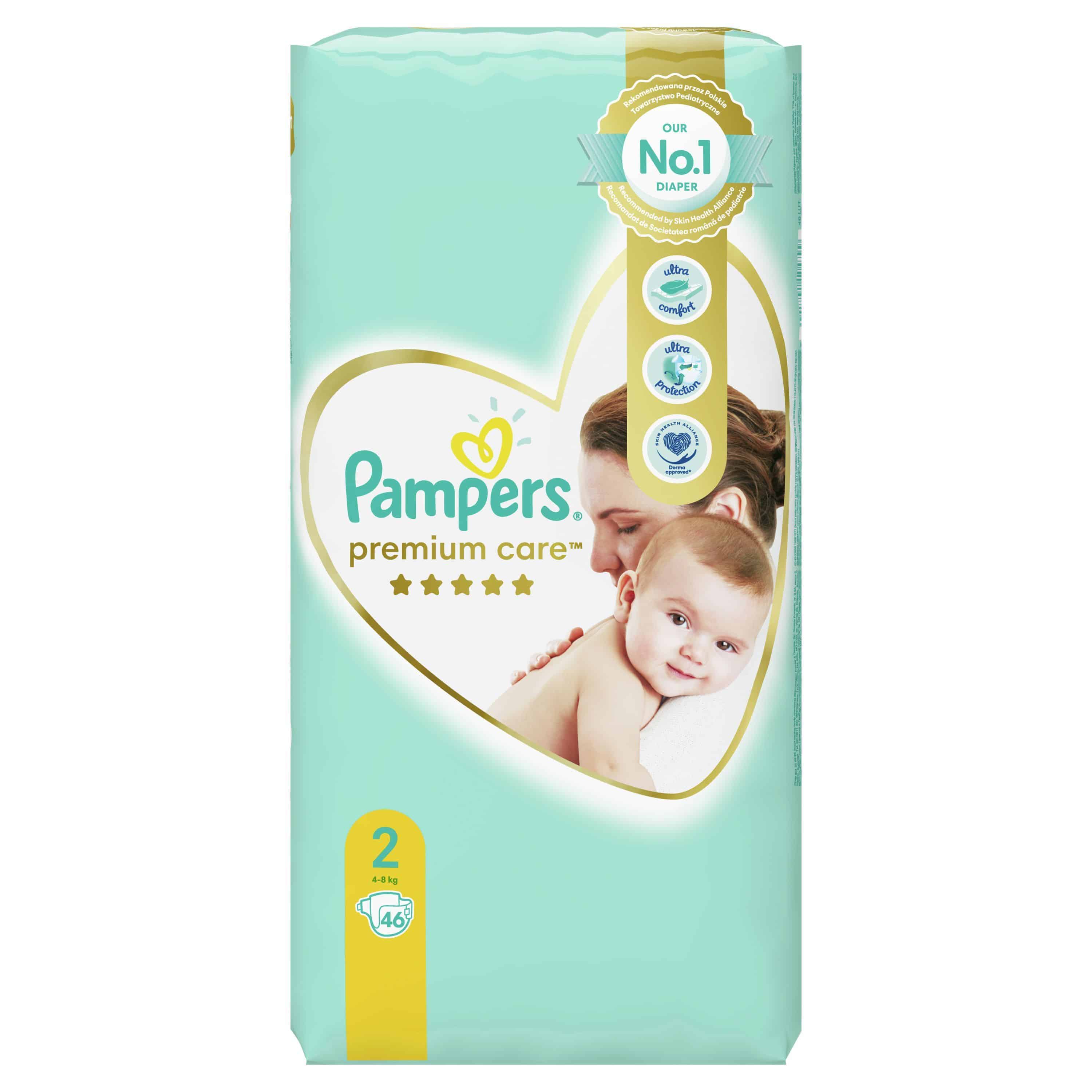 Пелени Pampers Prem.Care VP S2 мини 46 бр