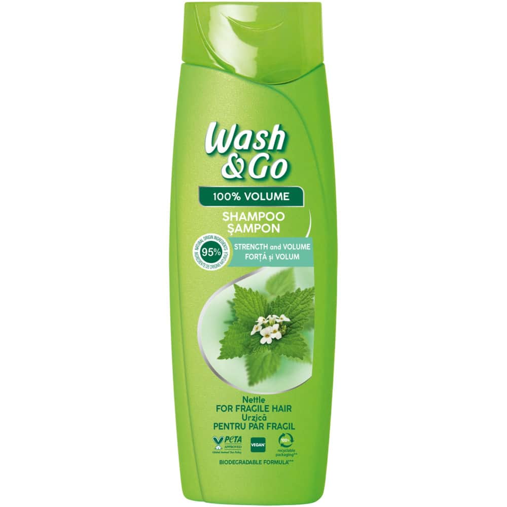 Шампоан Wash&Go с екстр. от коприва, 360мл