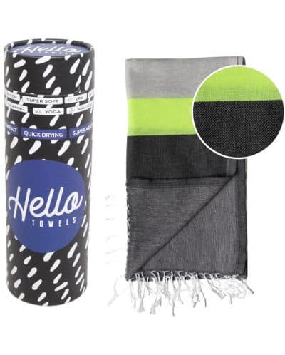 Плажна кърпа Hello towels neon сиво/черен