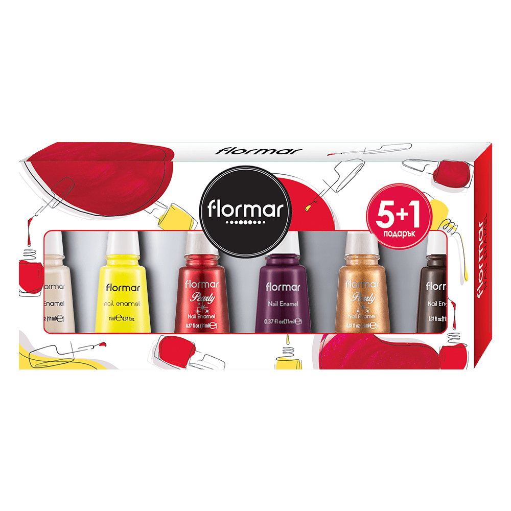 К-т Flormar лак 5+1 подарък RED