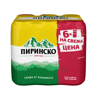 Бира Пиринско кен 6х0.5л