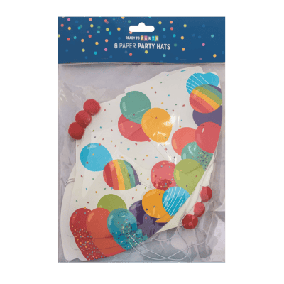 Картонени парти шапки-с ластик-6бр