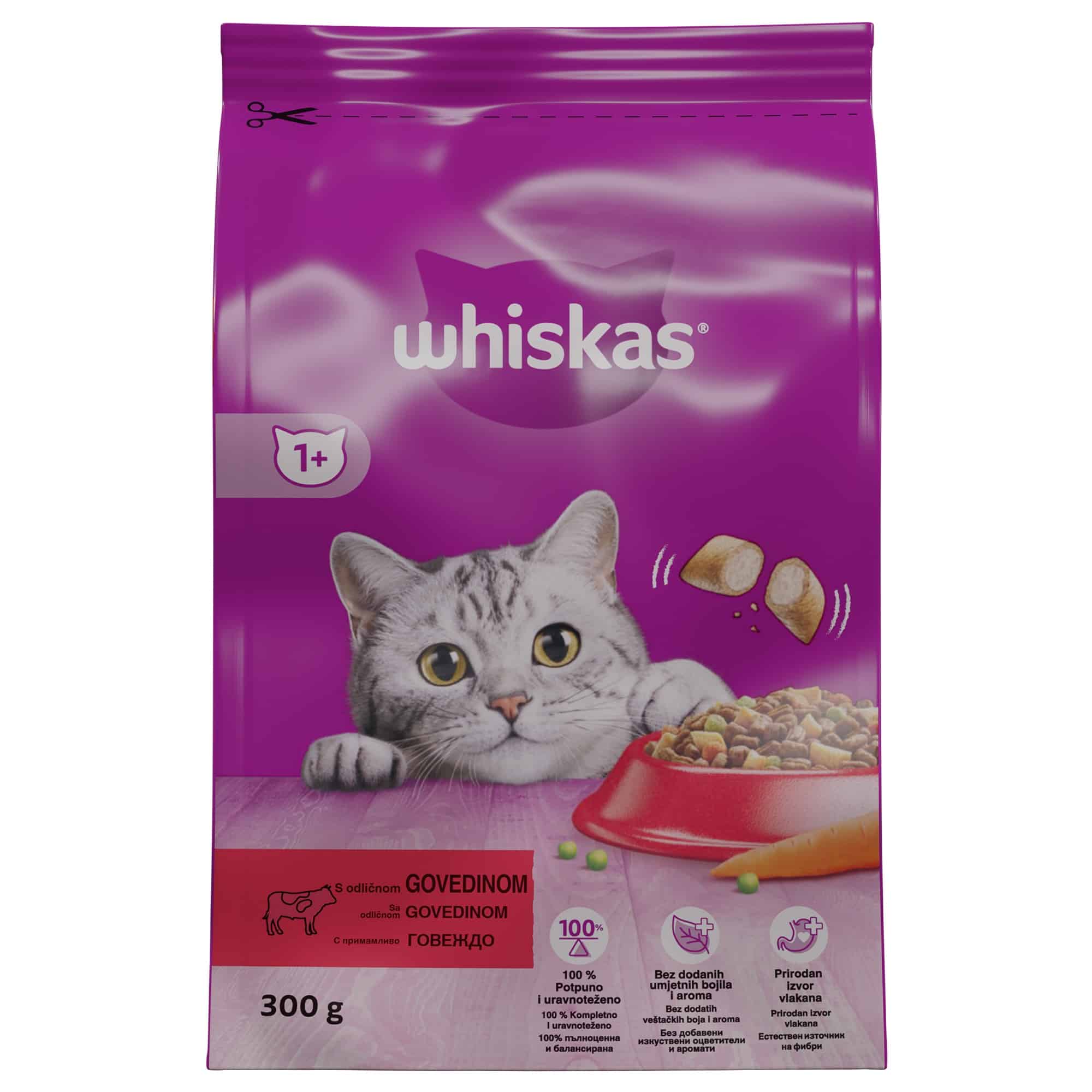 Храна Whiskas говеждо и моркови 300гр