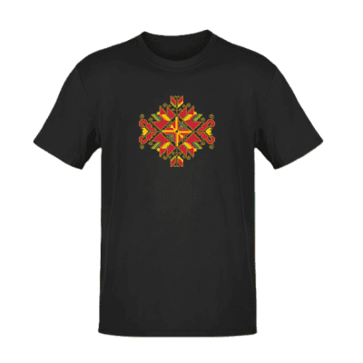 Черна тениска с шевица плодородие 2XL