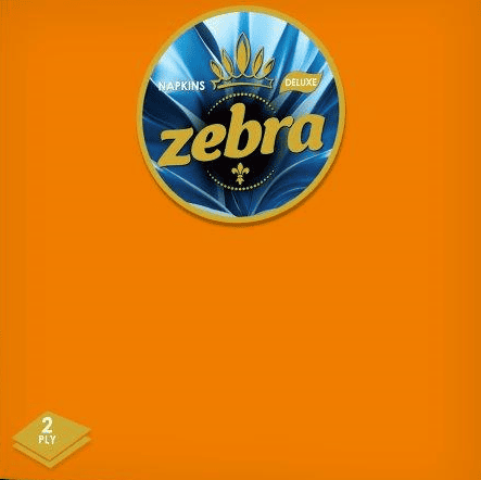 Оранжеви салфетки Zebra Gold 35бр