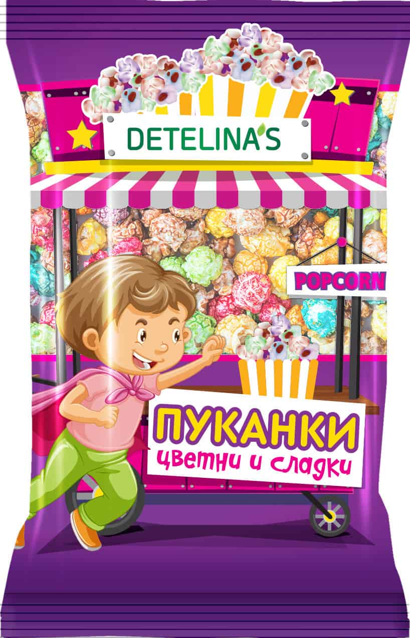 Пуканки Детелина сладки цветни 60 гр