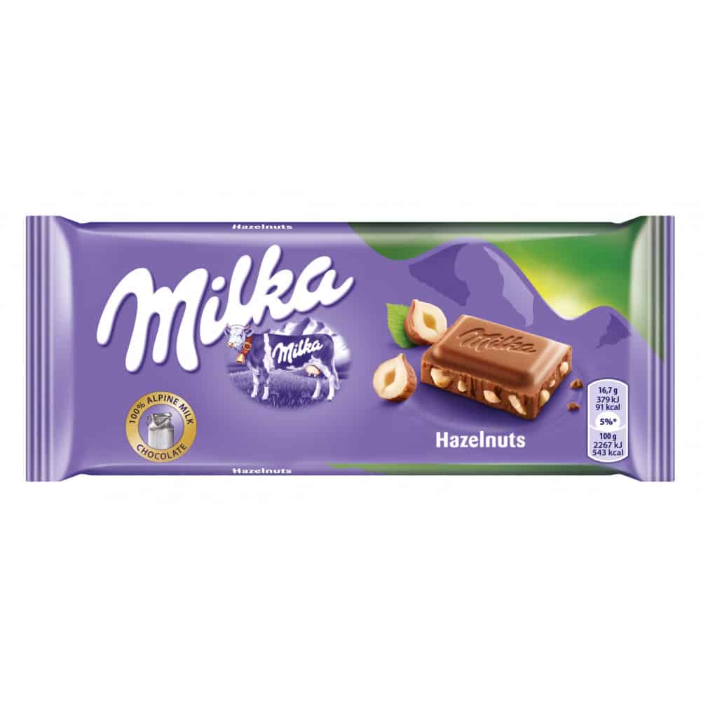 Шоколад Milka Парченца Лешници 100гр