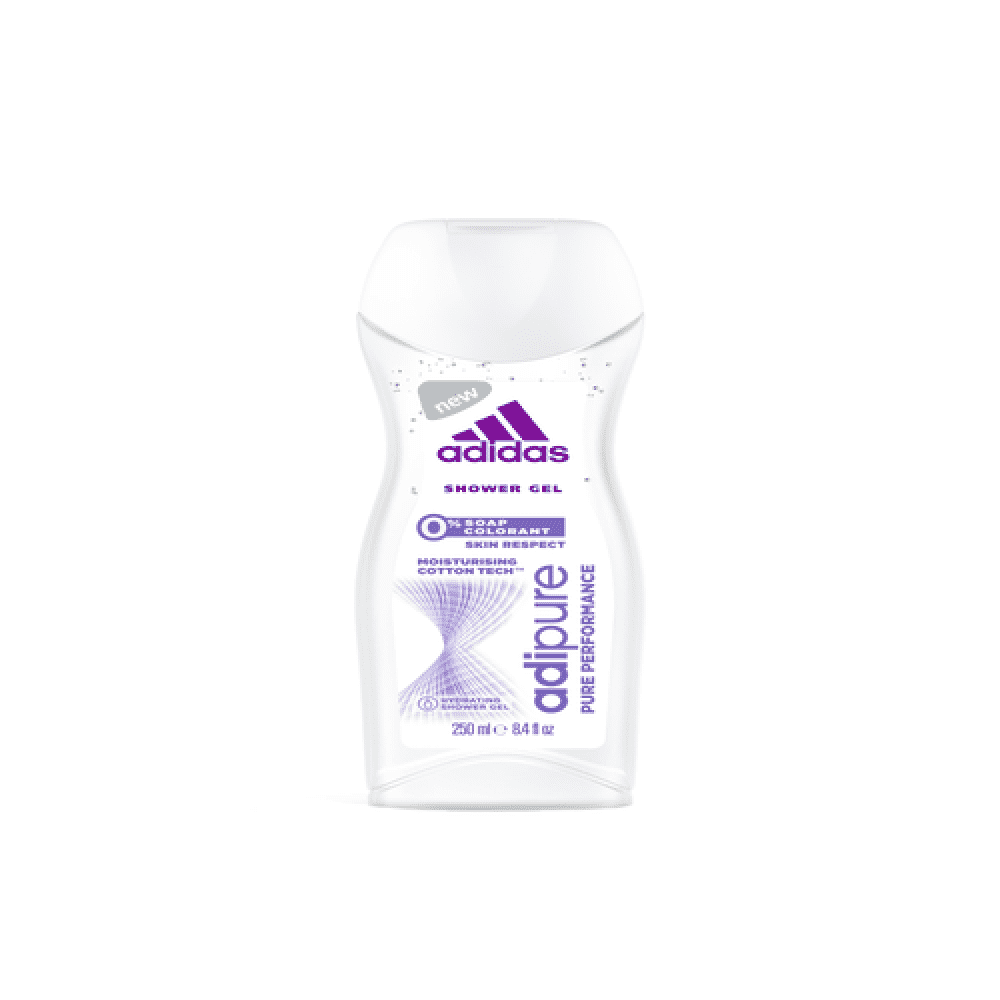 Дамски душ гел Аdidas adipure, Хидратиращ, 0% сапун и оцветители, 250 мл