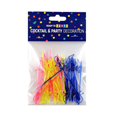 Многоцв.коктей.шишчета за декорация 48бр