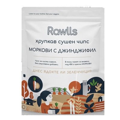 Сушен чипс моркови/джинджифил Rawlls 50гр