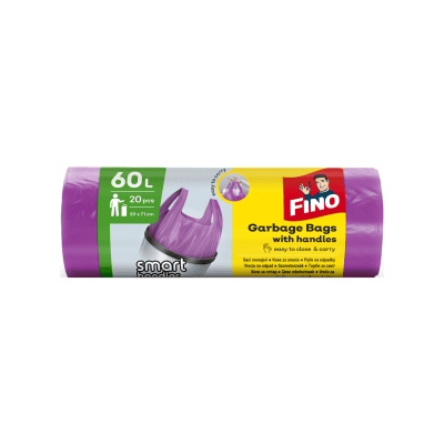 Цветни торби за смет Fino, дръжки 60л/20бр