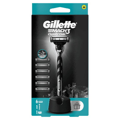 Самобр Gillette Mach3 Charcoal 6ножч.+пост