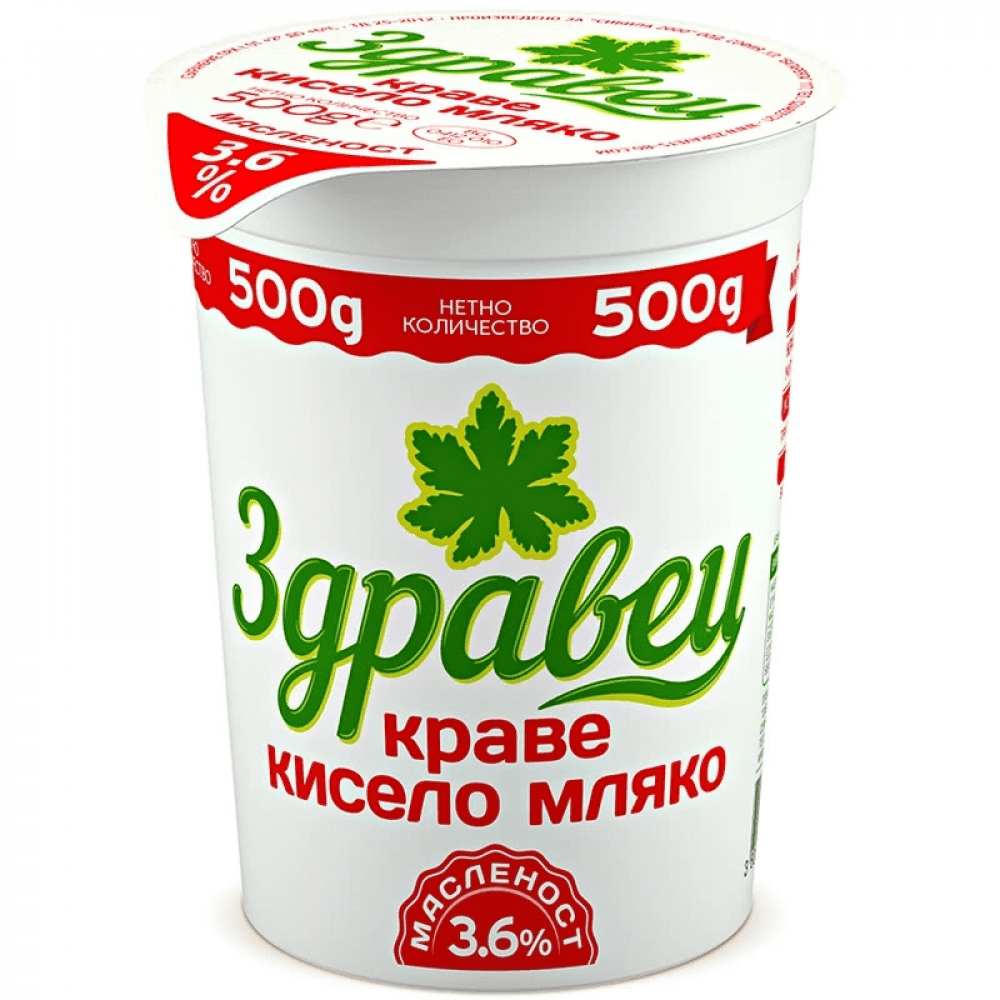 Кисело мляко Здравец 3,6%, 500 гр.