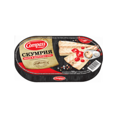 Скумрия филе Компас в доматен сос 180гр