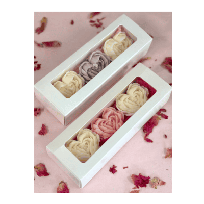 Подаръчна кутия божур сърце 3бр