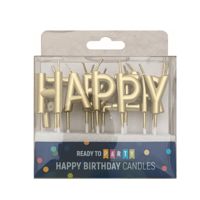 Свещи за рожден ден-зл.букви-3см-13бр