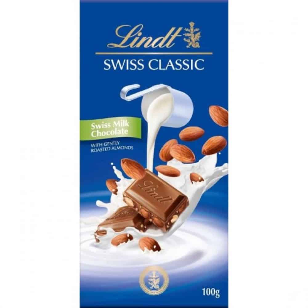 Шоколад Lindt milk almond 100 гр.