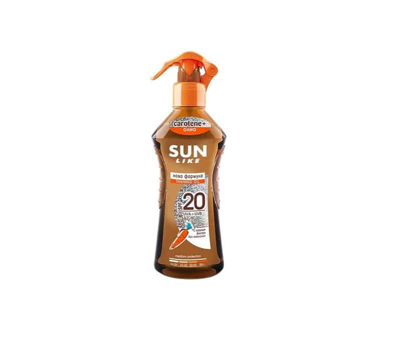 Плажно олио Sun Like загар SPF 20 200мл