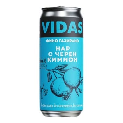 Газ. напитка Vidas нар с черен ким. 0.25 л