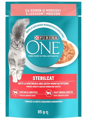 Храна Purina ONE Ster.сьомга и морк. 85гр.