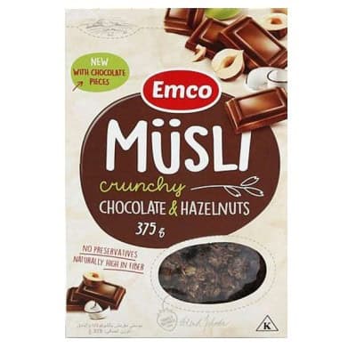 Мюсли Emco Crunchy Шоколад и Лешници 375гр