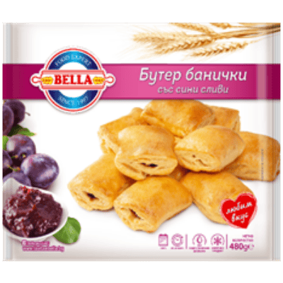Мини банички Bella със сини сливи 480гр