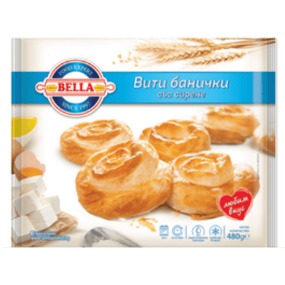 Вити банички Bella със сирене 8х60гр