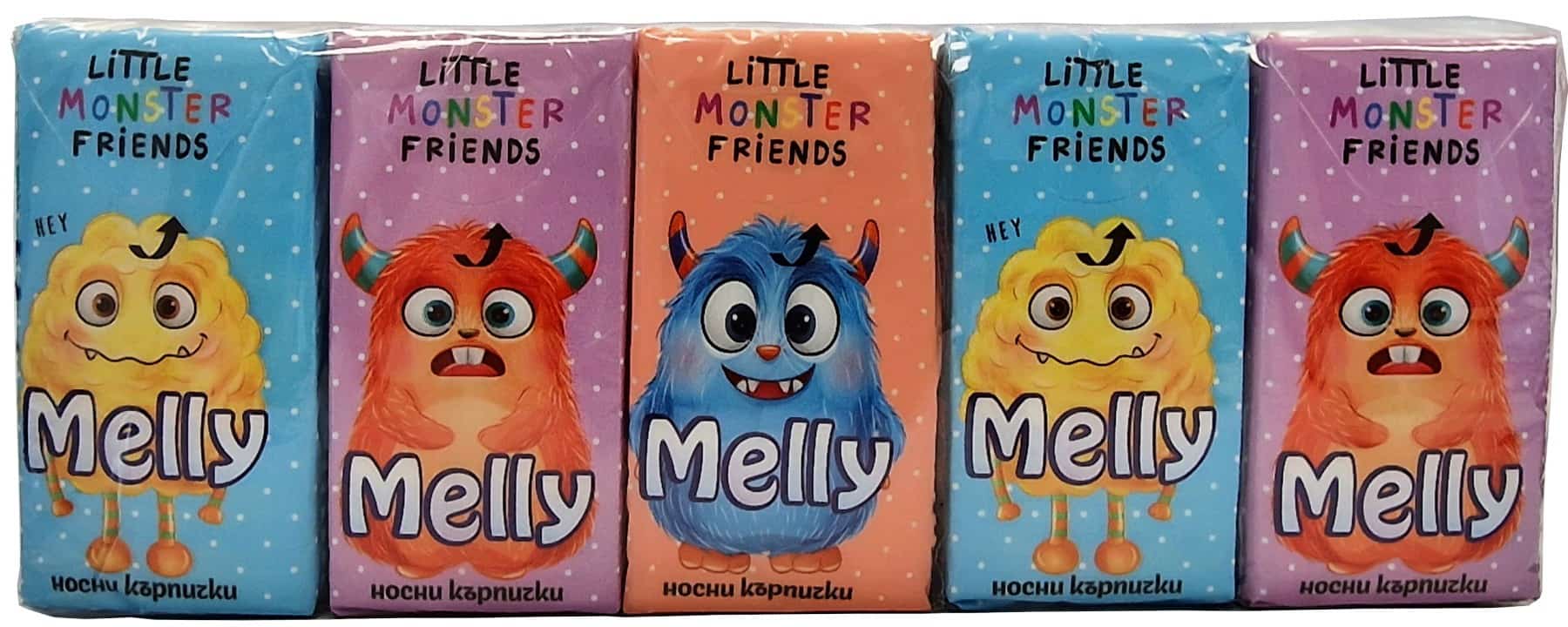 Носни кърпички Melly monsters 10бр