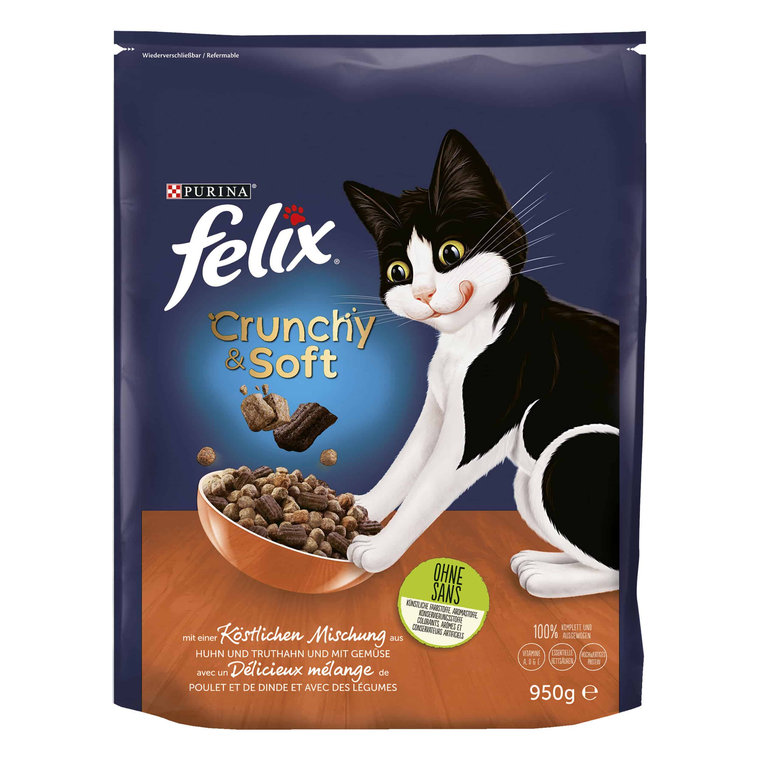 Felix Crunchy & Soft с пиле, пуйка и зеленчуци