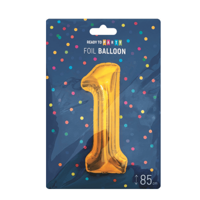 Фолиев балон цифра 1 злато 85см