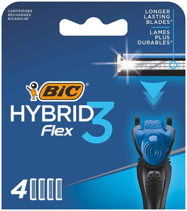 Резерва за самобръсначка Hybrid за мъже BIC Flex 3, 4 ножчета