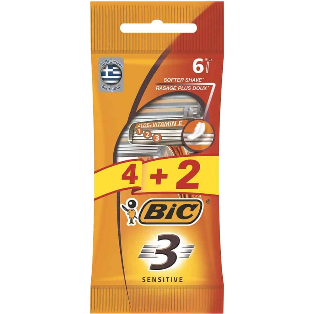 Самобръсначка BIC 3 Sensitive 4+2 бр