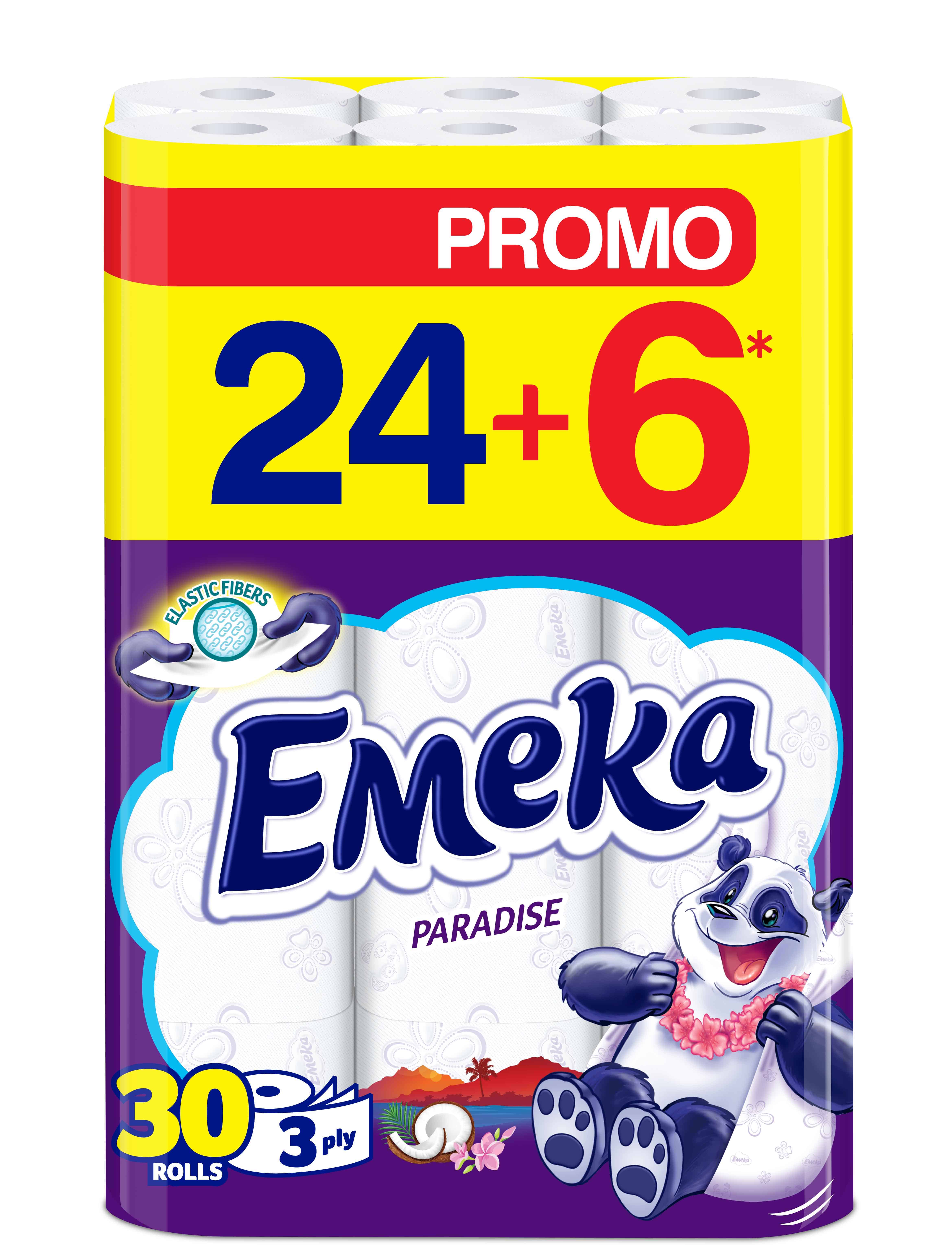 Тоалетна хартия Emeka Paradise, 24+6 бр.