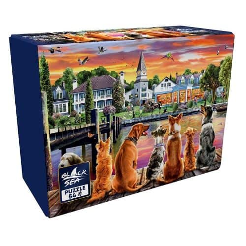 Мини пъзел Кучета на кея 54 части