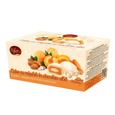 Кайсия с бадем в бял шоколад 200гр