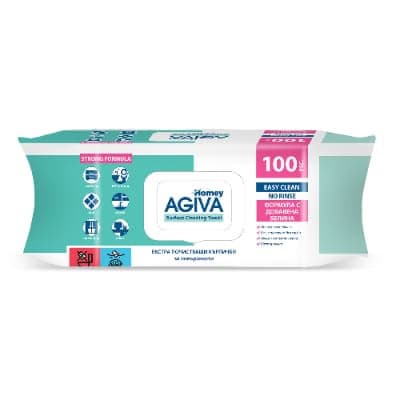 Влажни кърпи за повърх.Agiva белина 100бр